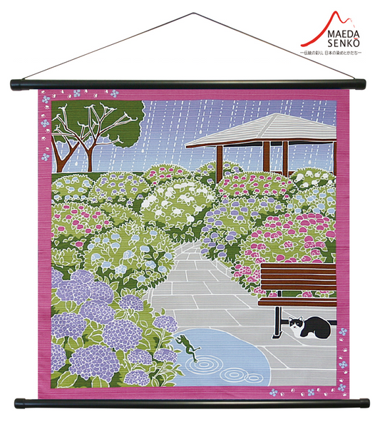 たまのお散歩 タペストリー 紫陽花