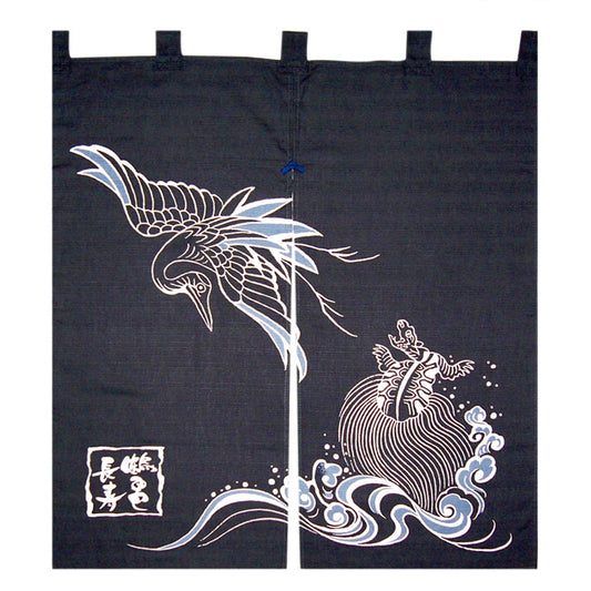 開運亭 縁起のれん 鶴亀長寿