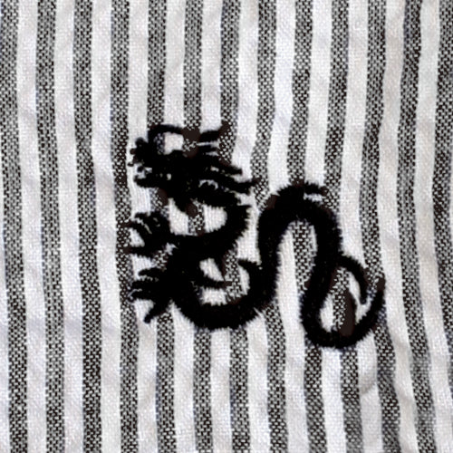 和心 ストライプ刺繍マスク 大人用 龍