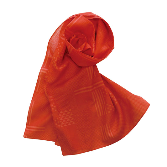 和の色 ロングストール 幾何あつめ 緋色