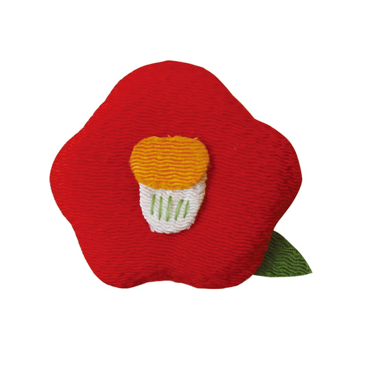 和心 ちりめんマグネット 椿 赤