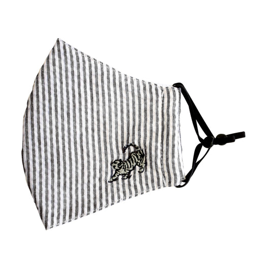和心 ストライプ刺繍マスク 大人用 虎